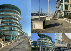 blue circular glass building